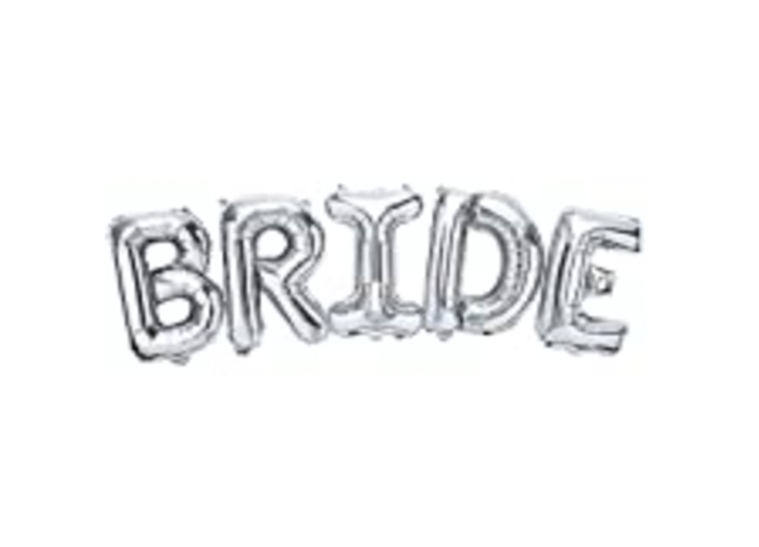 Silver "BRIDE" Mini Air Filled Balloon, Balloons for Shower Bachelorette Party Decorations