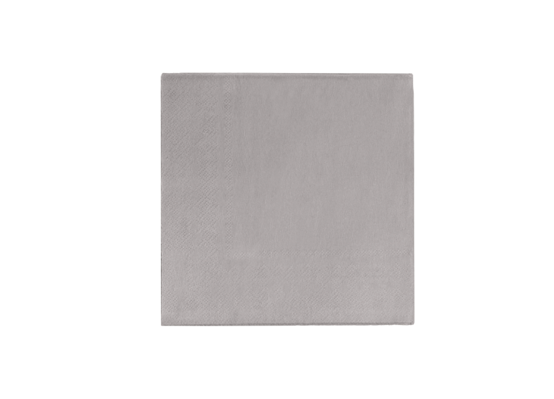 Silver Paper Beverage Napkins