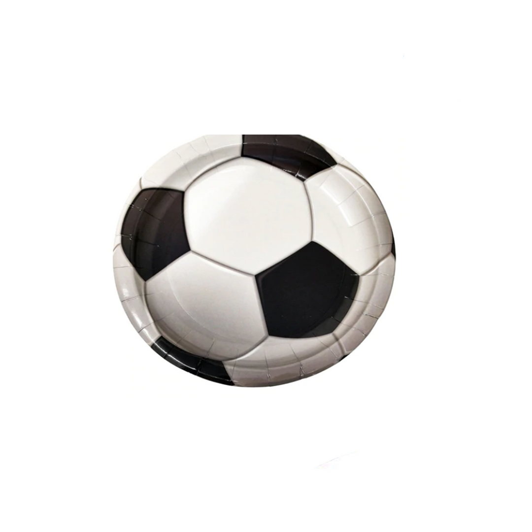 Soccer Round Paper Lunch Plates, 8ct