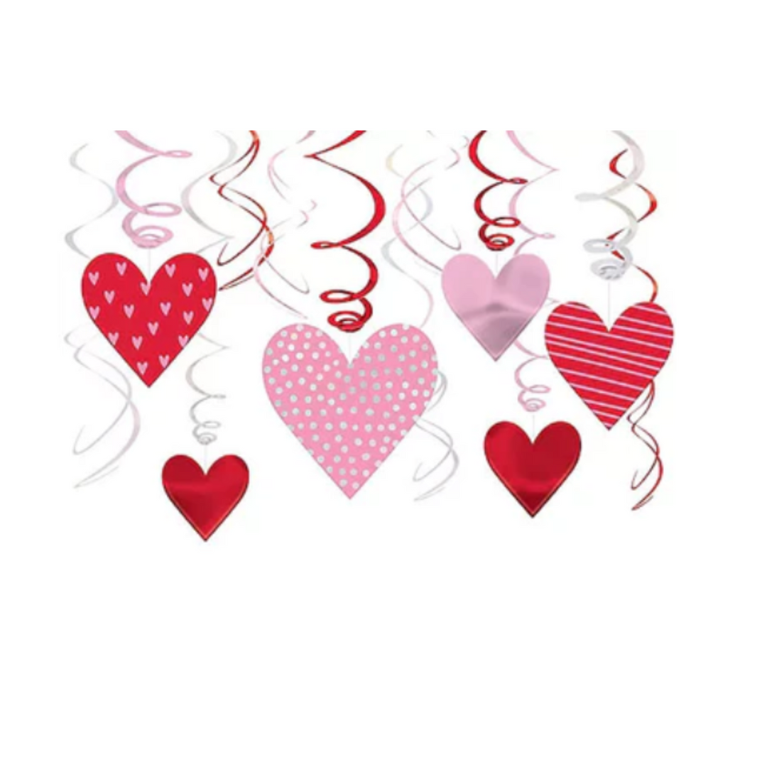 Happy Valentines Swirls Value Pack Decoration 14pcs V2