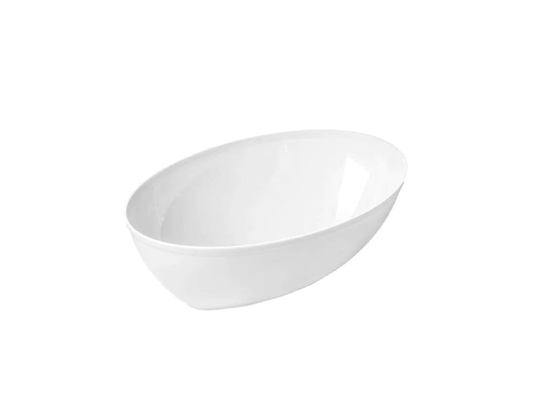 White Oval Plastic Serving Bowls, 1ct