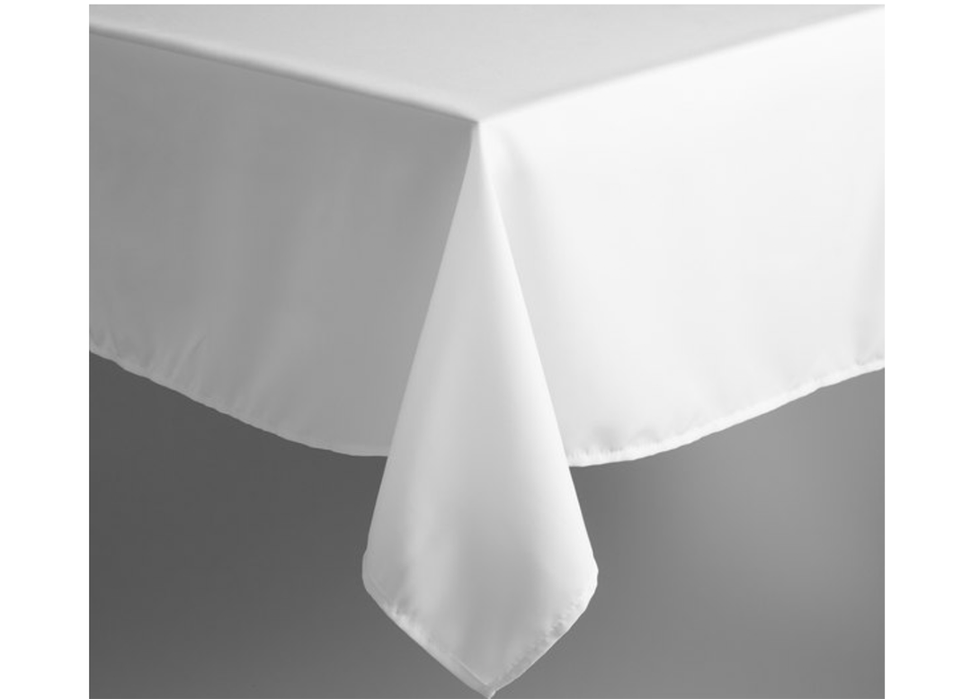 Rectangular White Polyester Cloth Table Cover