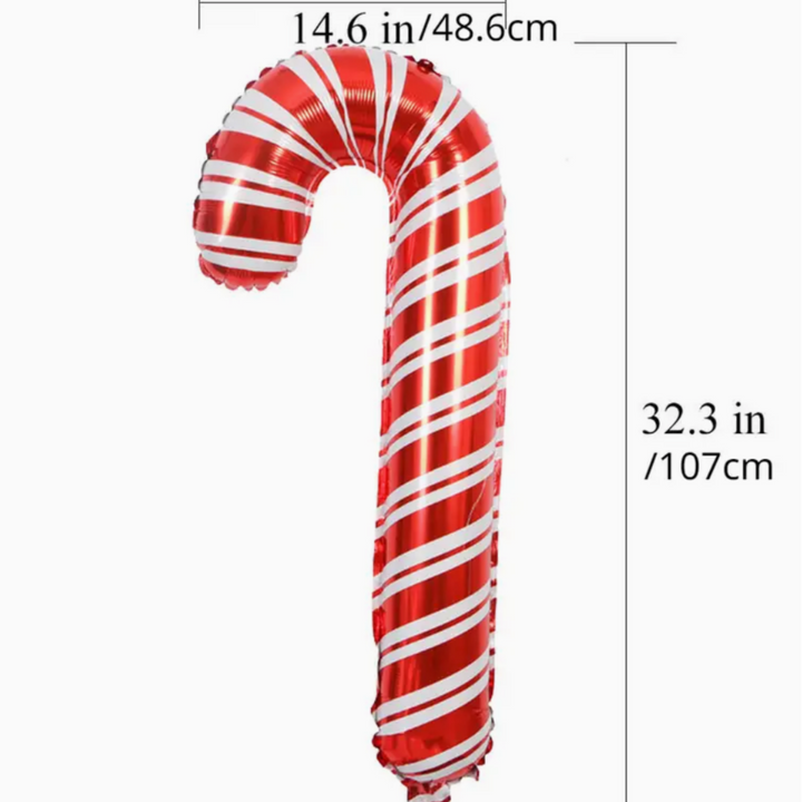 Huge Christmas Candy Cane Christmas Party Balloons, 1ct