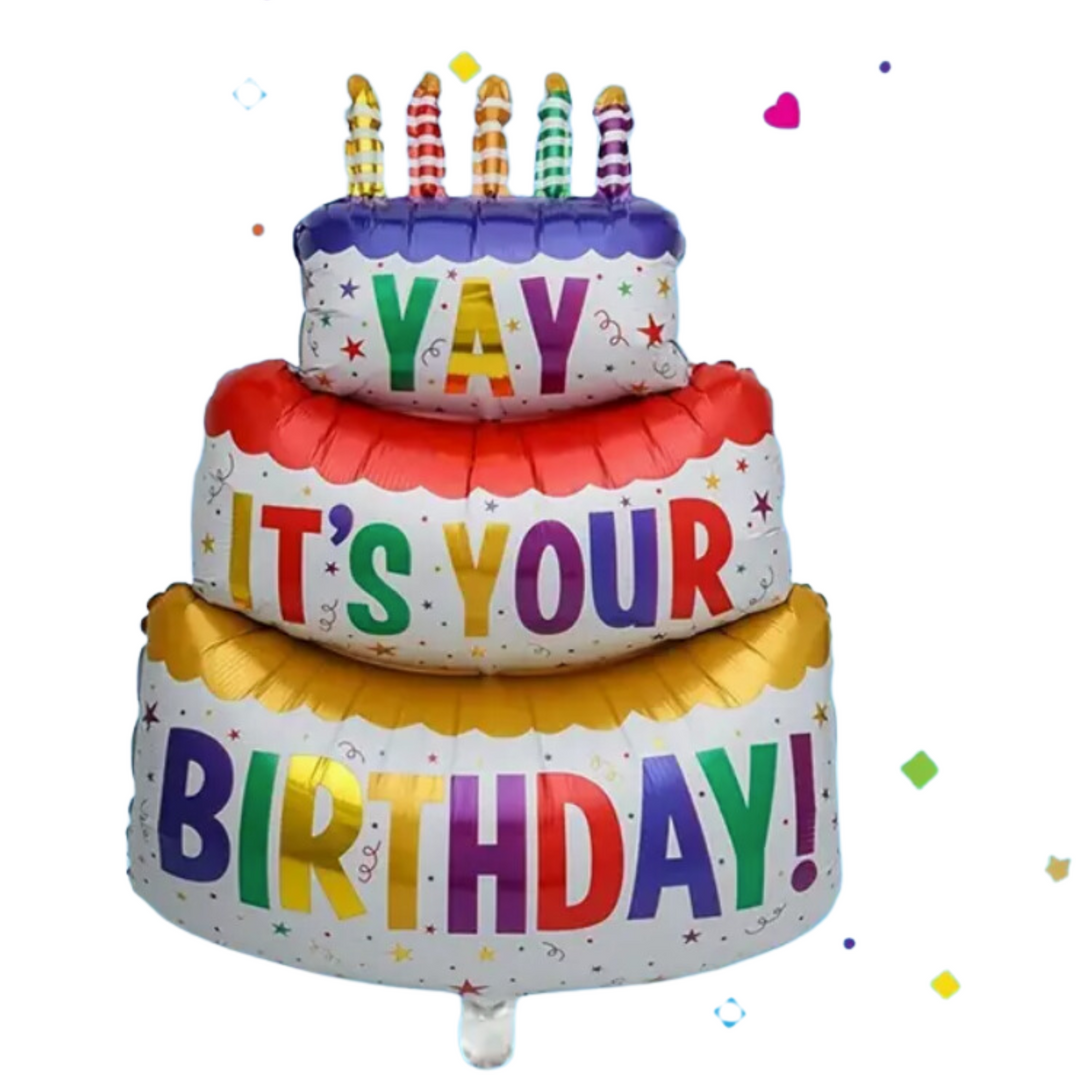 Happy birthday balloon primary colors 