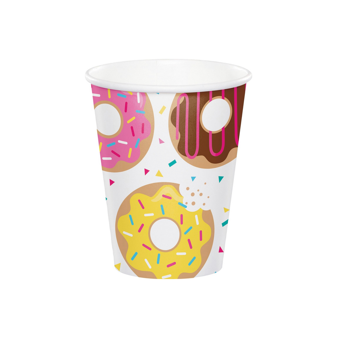 A cup with donut print for girl birthday party