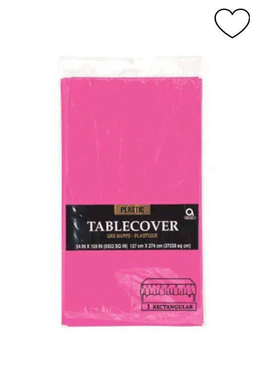 Bright Pink Rectangle Plastic Table Cover