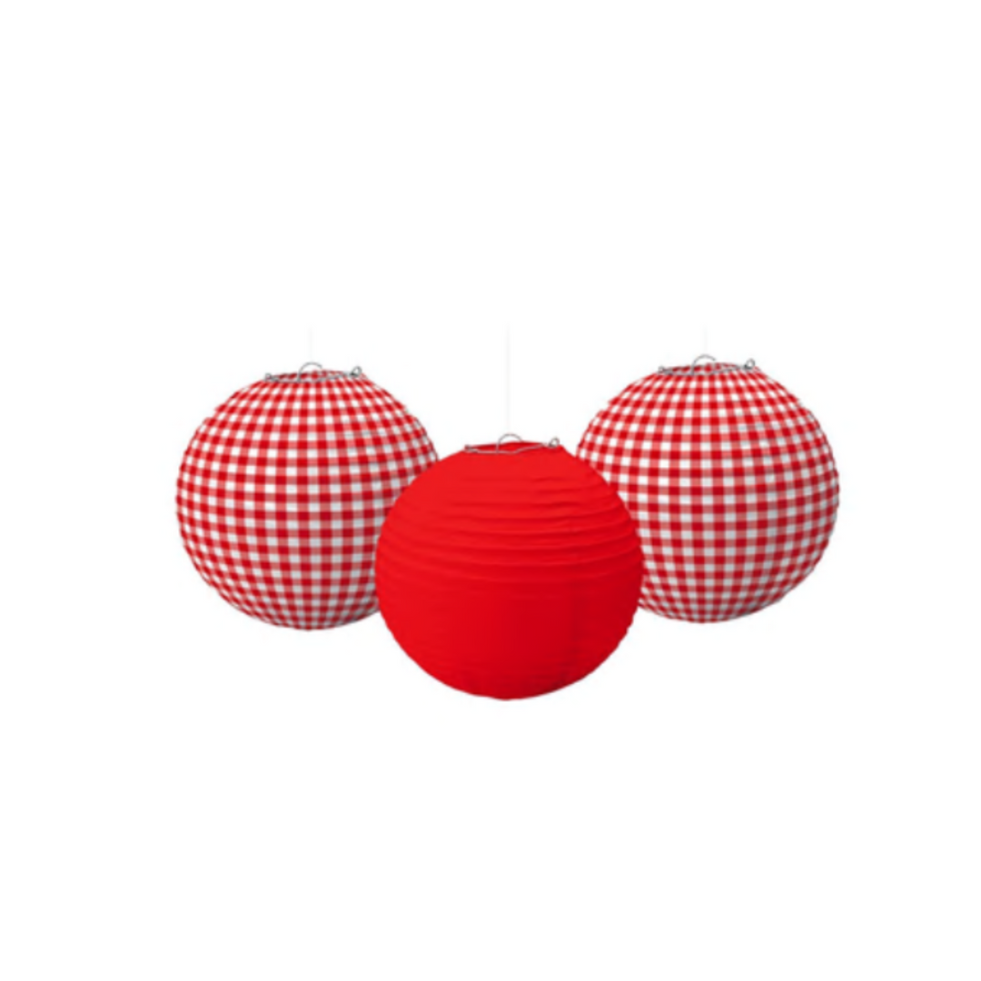 Red Gingham Paper Lanterns near me