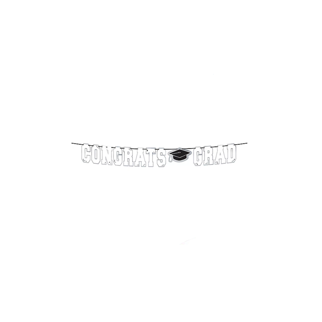 White Congrats Grad Banner  near me