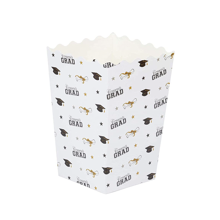 Small Grad Paper Popcorn Party Favor Boxes