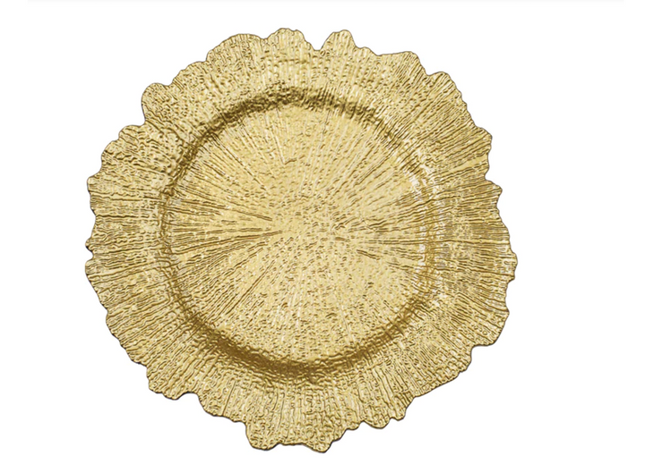 Gold Inspired Reef Acrylic Charger Plate 1ct