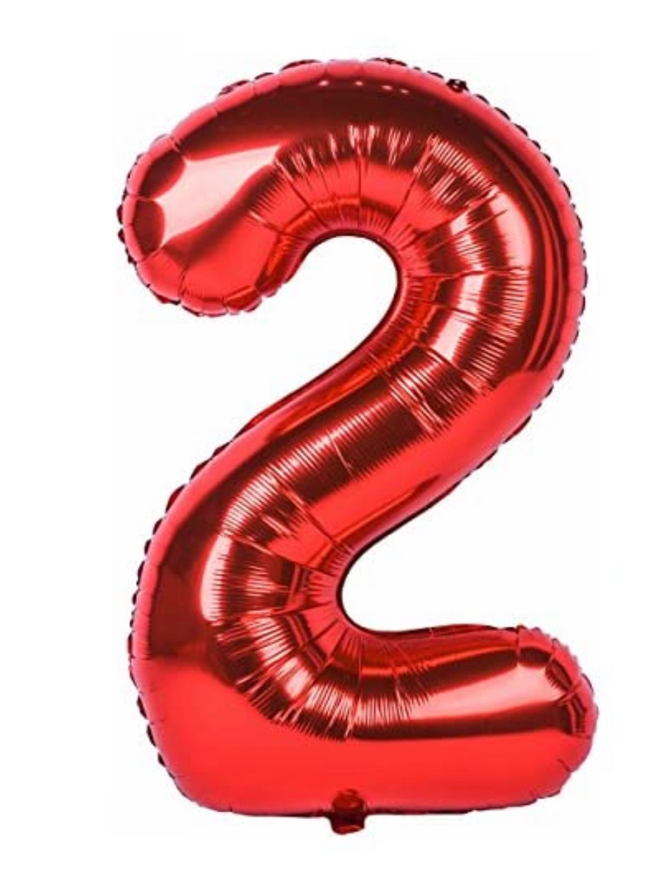 2 red Shaped Foil Balloon