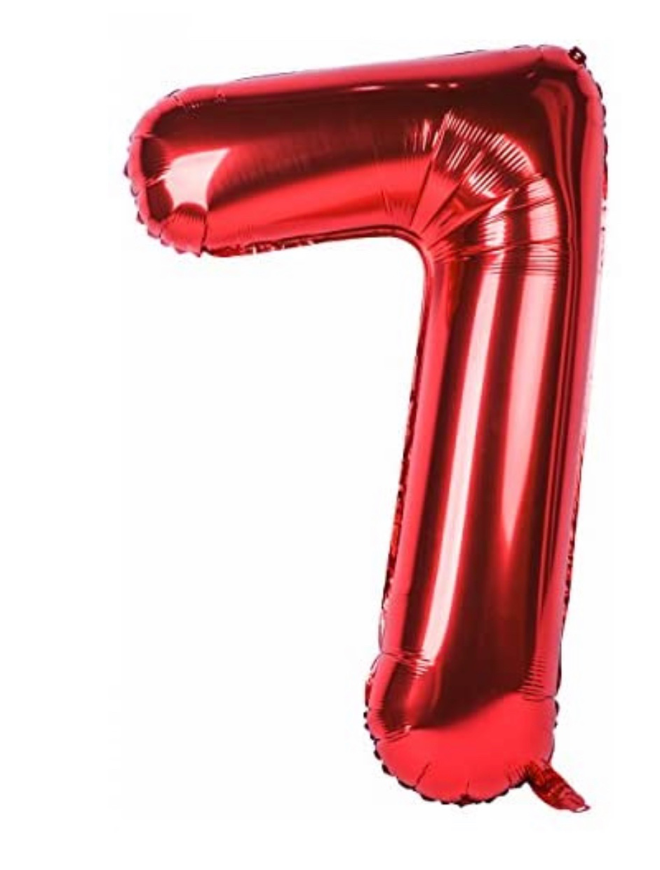 red 7  Shaped Foil Balloon