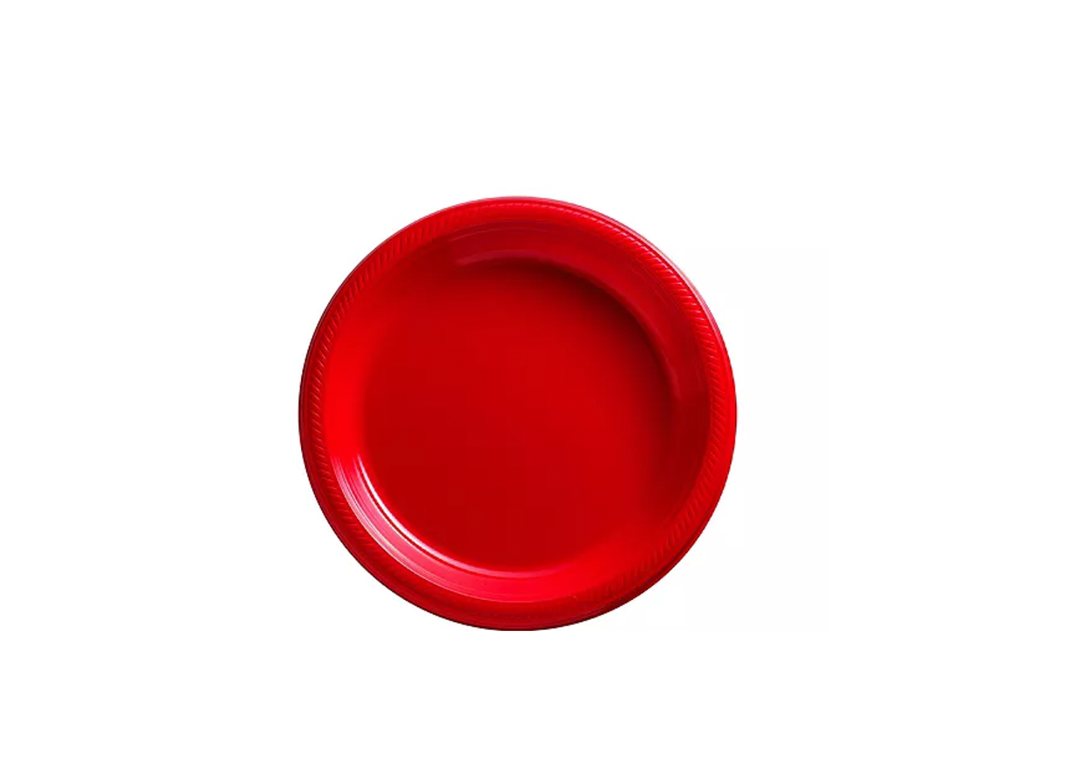 red plastic dessert plate near me