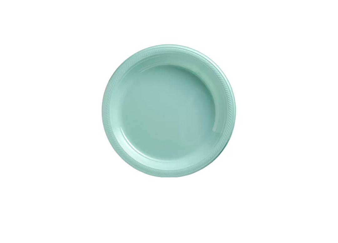 robin egg plastic dessert plate