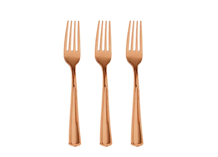 Rose Gold Premium Plastic Forks