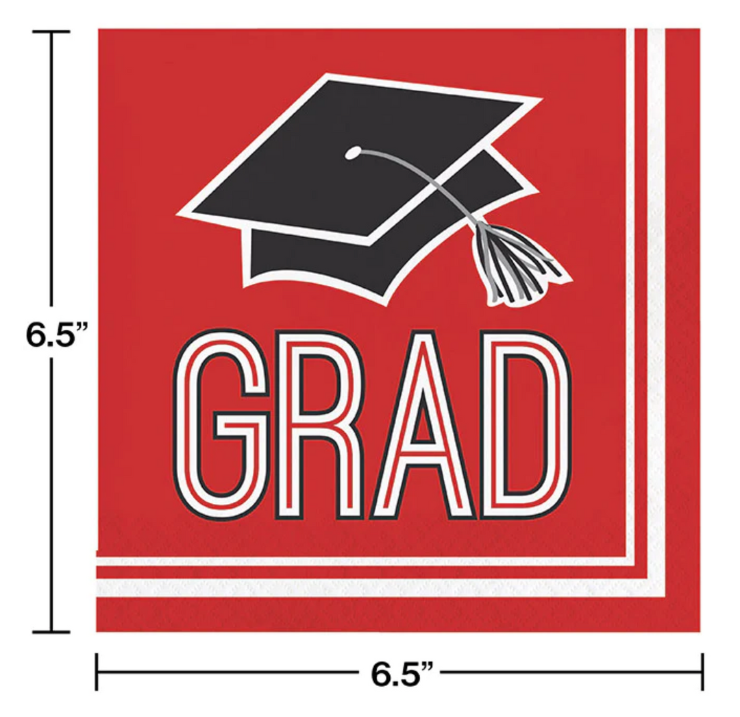 Red Graduation Lunch Napkins