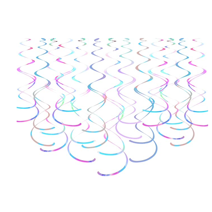 Iridescent Hanging Swirl Decorations 12 ct