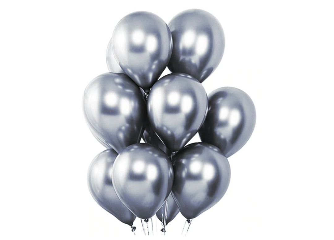 silver metallic latex balloons near me 